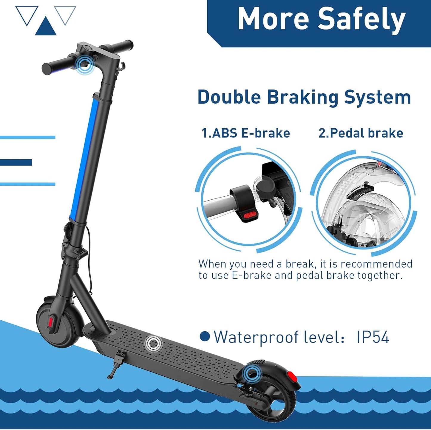 Dluxe Ave. Hiboy Electric Scooter 350W Peak Motor 13 MPH 10.6 Mile Range Foldable Lightweight UL 2272 Certified Dual Braking System E-Scooter for Teens Commuting and Campus Use