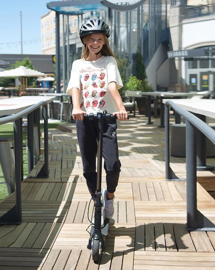 Dluxe Ave. Hiboy Electric Scooter 350W Peak Motor 13 MPH 10.6 Mile Range Foldable Lightweight UL 2272 Certified Dual Braking System E-Scooter for Teens Commuting and Campus Use