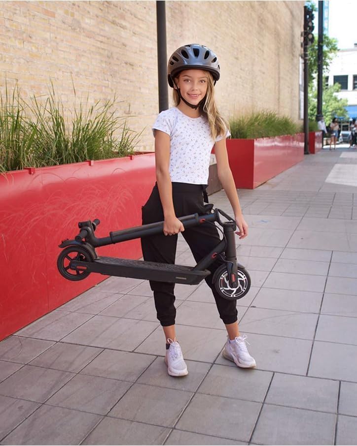 Dluxe Ave. Hiboy Electric Scooter 350W Peak Motor 13 MPH 10.6 Mile Range Foldable Lightweight UL 2272 Certified Dual Braking System E-Scooter for Teens Commuting and Campus Use