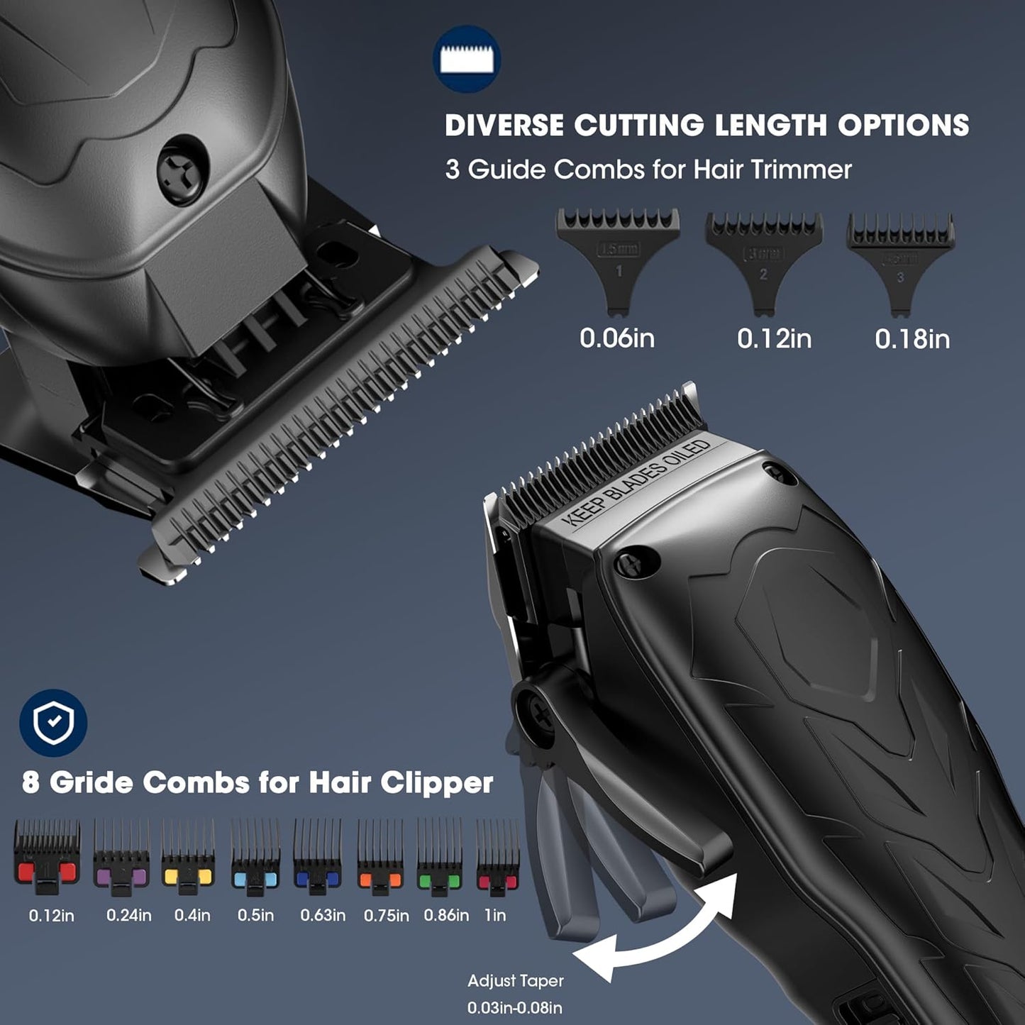 Dluxe Ave. Professional Hair Clippers and Trimmer Set