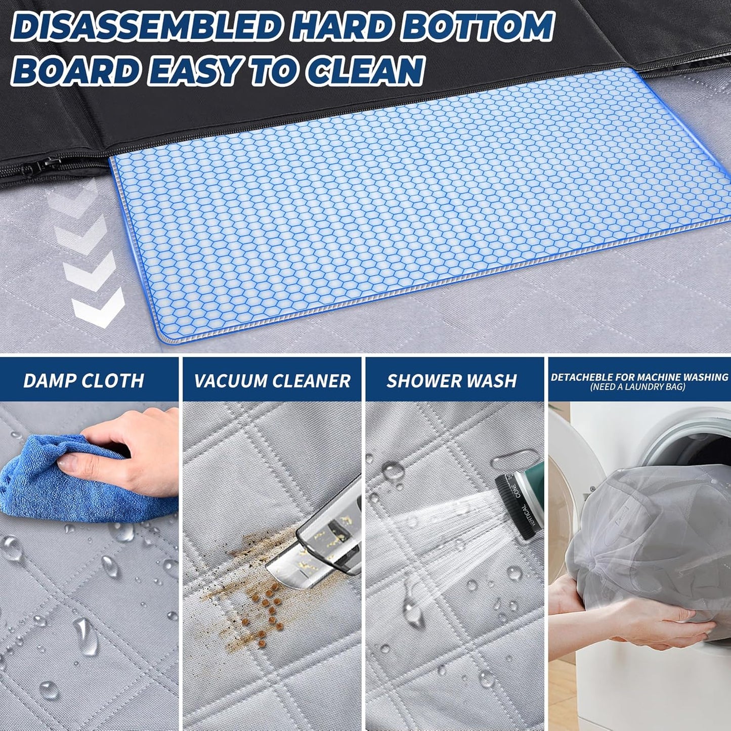 Dluxe Ave. XXL Dog Car Seat Cover for Back Seat Hard Bottom Truck Pet Back Seat Extender for Dogs 100% Waterproof&Scratchproof Backseat Protector Nonslip Dog Bed for Car Dog Hammock for Crew Cab F150 (Grey)