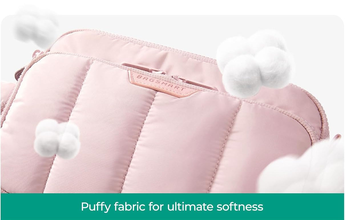 Dluxe Ave. Travel Toiletry Bag/ Puffy Bag Essentials/ Nude Pink