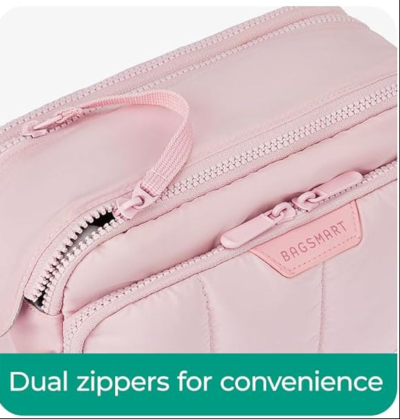 Dluxe Ave. Travel Toiletry Bag/ Puffy Bag Essentials/ Nude Pink