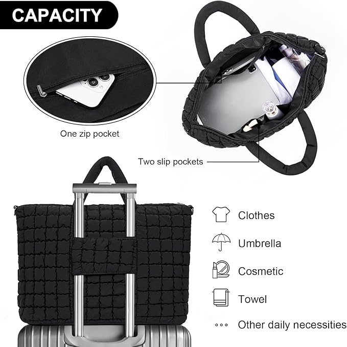 Dluxe Ave. Duffle Bag for Travel/ ( Black) Large