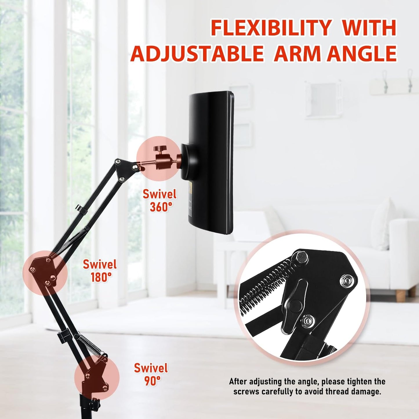 Dluxe Ave. Red Light Therapy for Body/ Adjustable Infrared Light Therapy Lamp with Stand