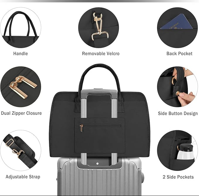 Dluxe Ave. BOLOSTA Diaper Bag Tote for Women Diaper Bag Tote with Changing Pad Large Capacity Mommy Bag for Hospital and Weekender Multi-functional Travel Maternity Bag for New Mommy Essential Black