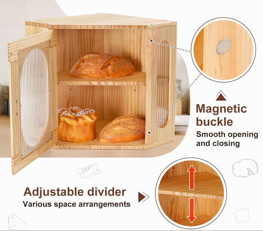 Dluxe Ave. Corner Bread Box for Kitchen Countertop (Yellow)