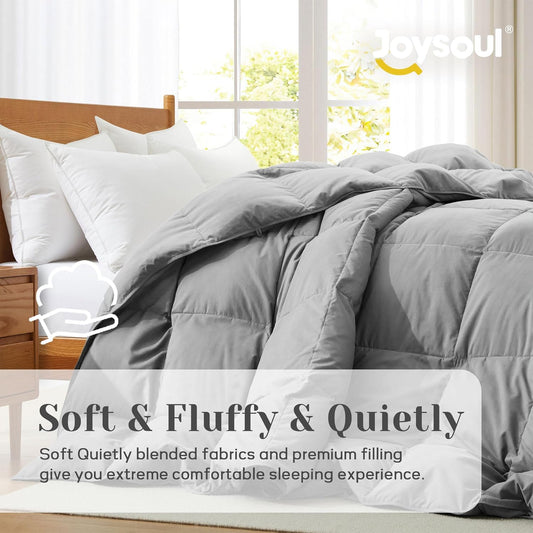 Dluxe Ave. ( KING )  Down Comforter, All Season Ultra Soft Goose Down & Feather, Fiber Fill Luxury Hotel/ Dark Gray Duvet Insert