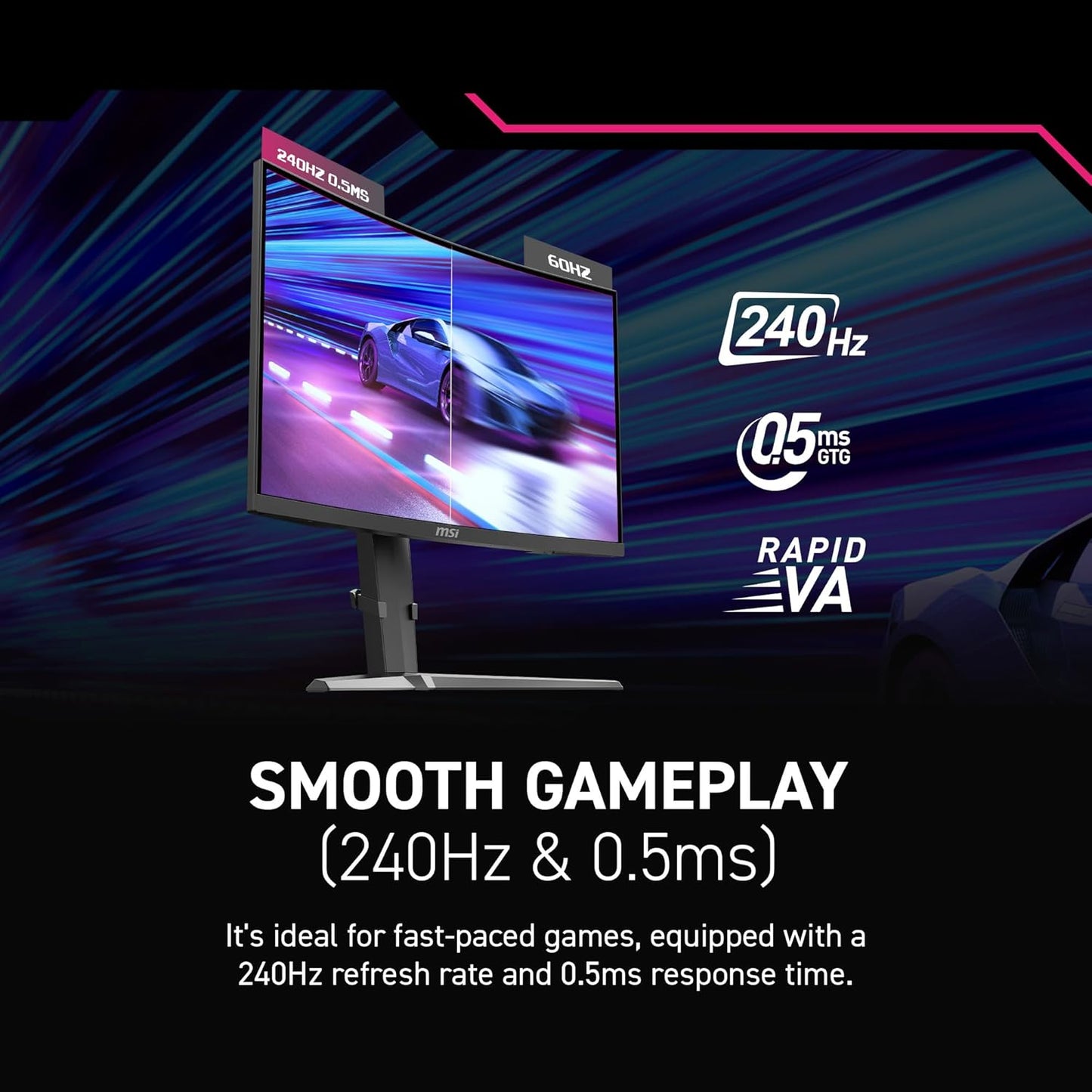 Dluxe Ave. MSI MPG 275CQRXF 27-inch 2560 x 1440 (QHD) Computer Monitor 240Hz