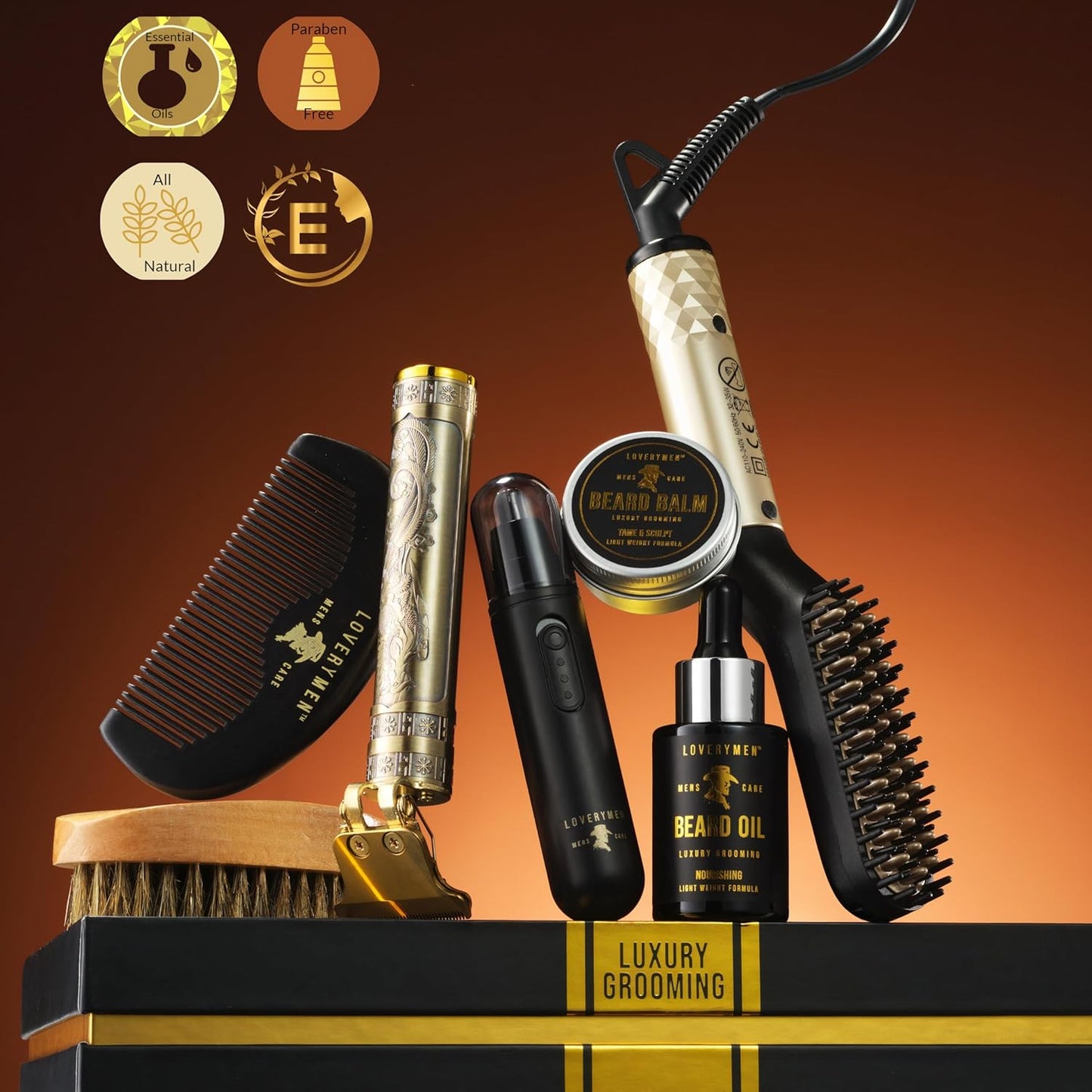 Dluxe Ave.  Gifts for Men, Mens Grooming Beard Kit 15pc