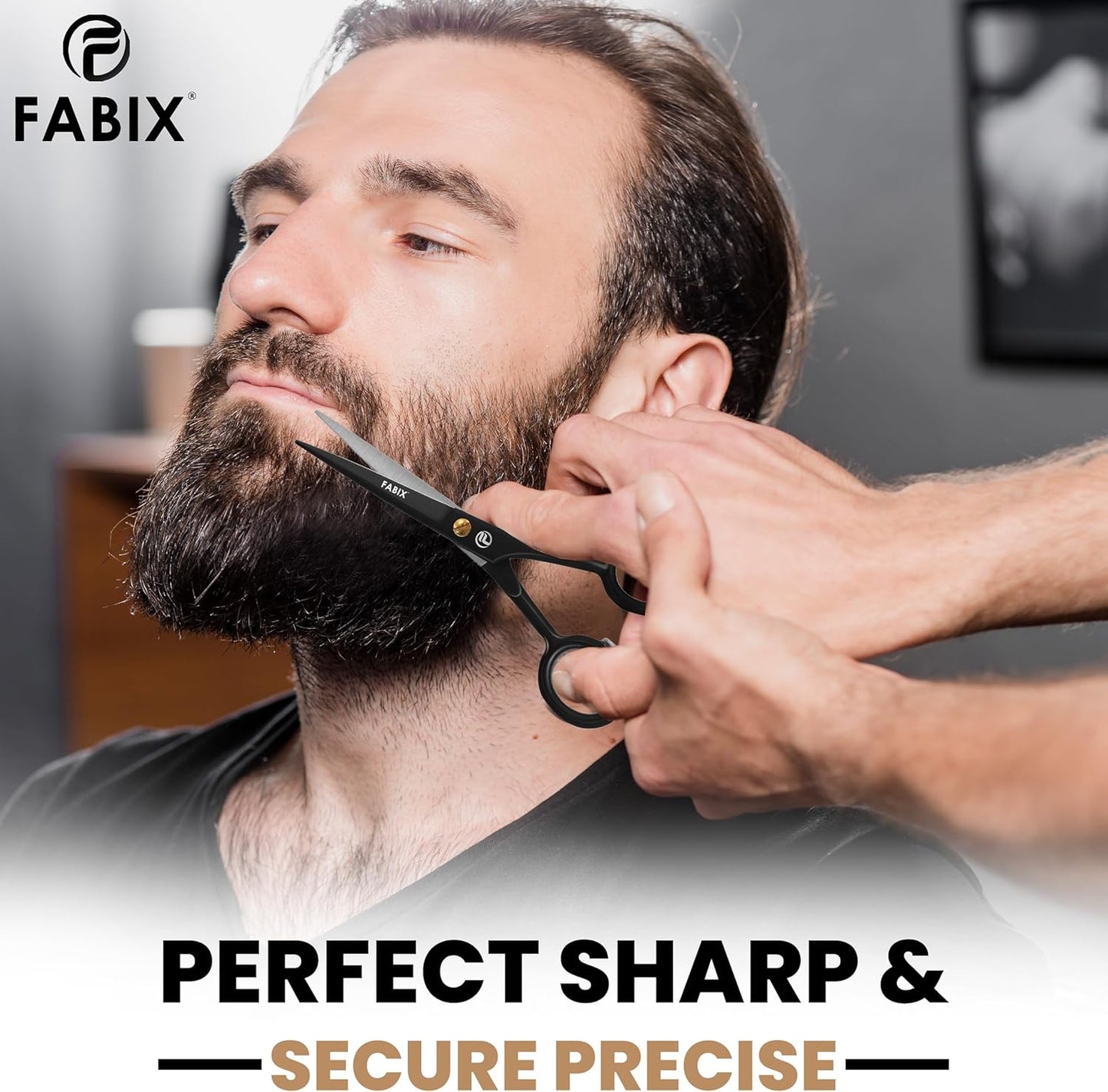 Dluxe Ave. 5” Professional Beard Mustache Scissors with 1 Beard Comb