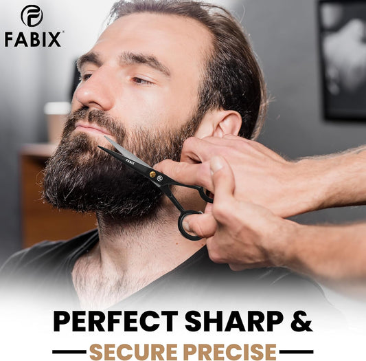 Dluxe Ave. 5” Professional Beard Mustache Scissors with 1 Beard Comb