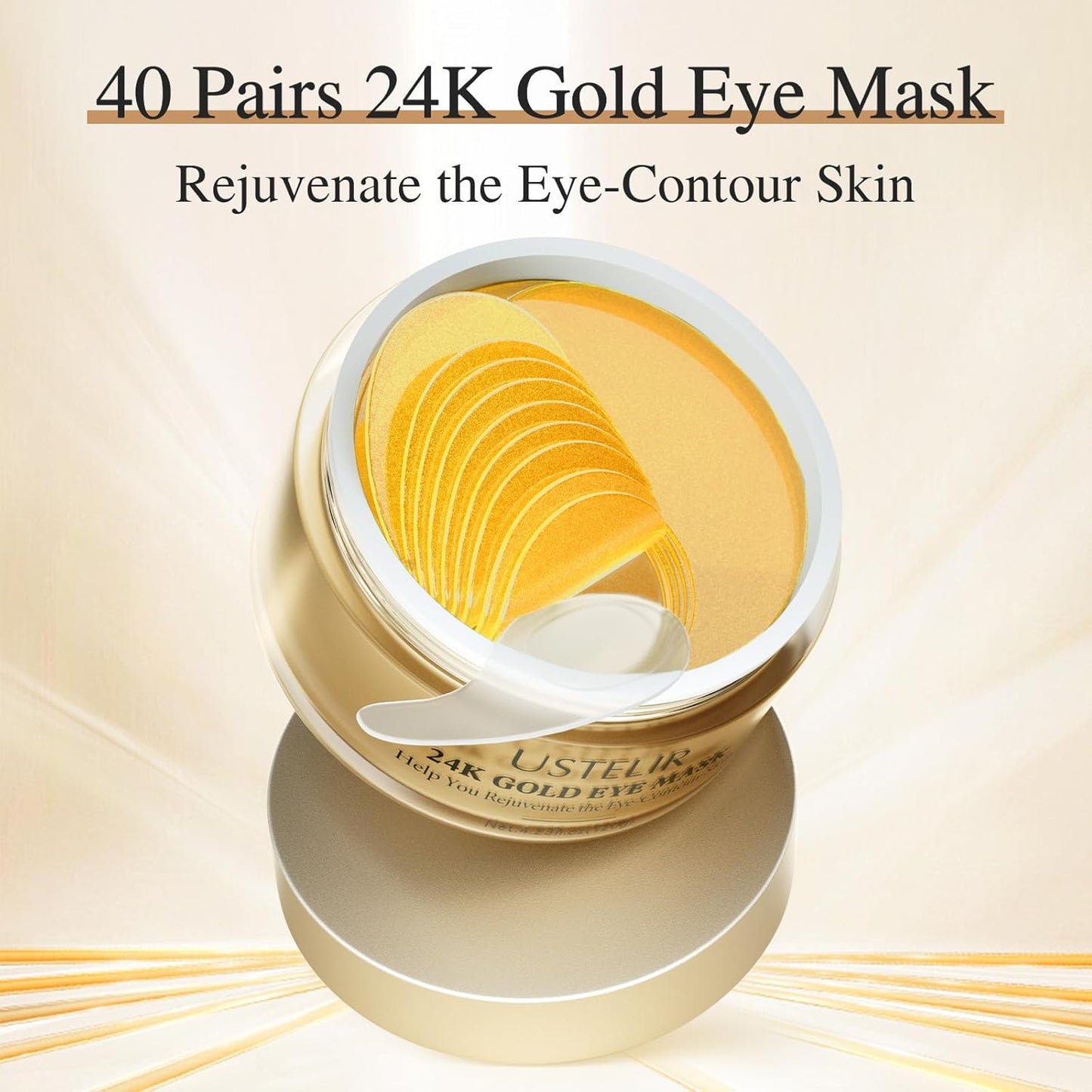 Dluxe Ave. Under Eye Patches 40 Pairs 24K Gold Eye Masks with Collagen