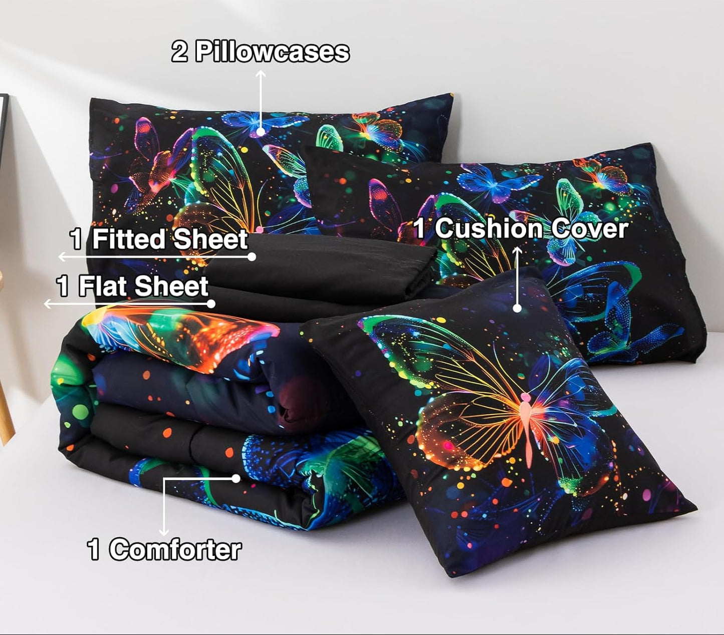 Dluxe Ave. ( FULL) 6 Pcs Comfort and  Bedding Set
