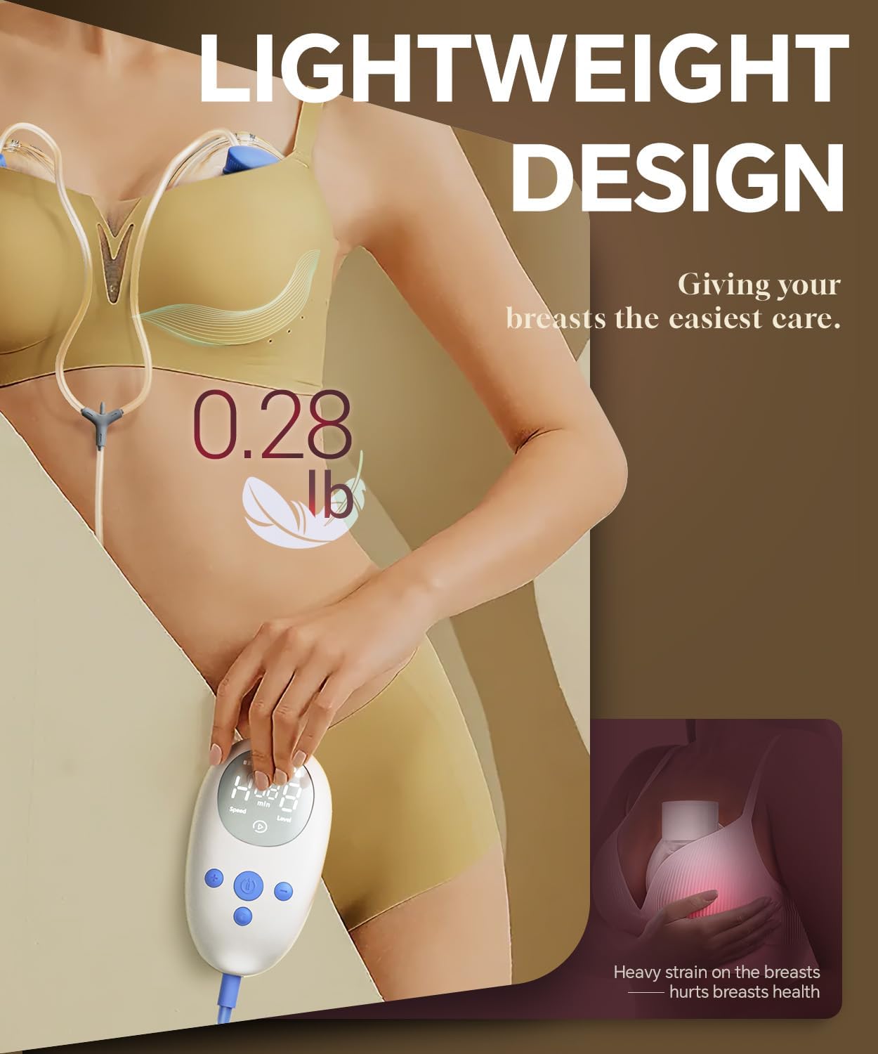 Dluxe Ave. BabyVogue Electric Breast Pumps Wearable Hands-Free Breast Pump with 2 Modes|9 Levels Breastfeeding Pump Gifts for Moms 24mm-Blue