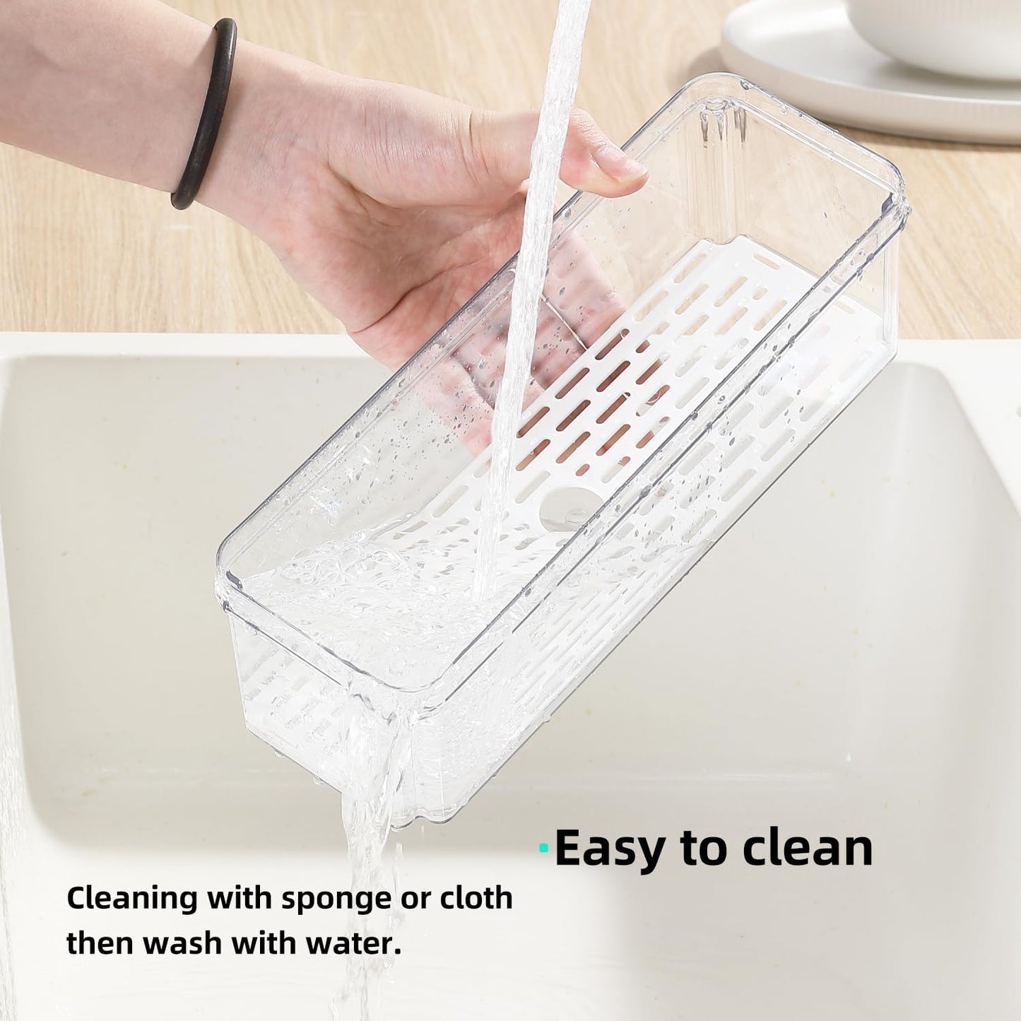 Dluxe Ave.Refrigerator Organizer Plastic Bins with Lids/ Stackable/ BPA-Free  (14 Pack)