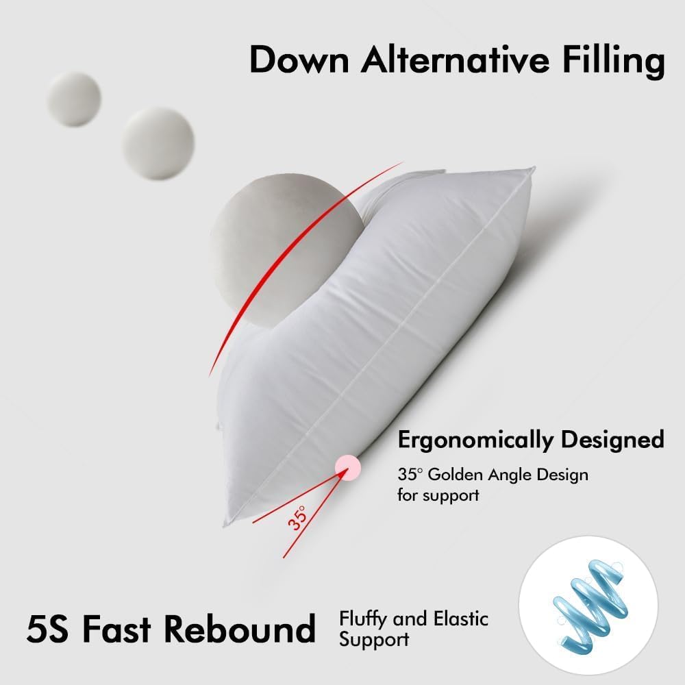 Dluxe Ave. 18x18 Down Alternative Pillow Inserts/ Pack of 2/  Ultra Soft
