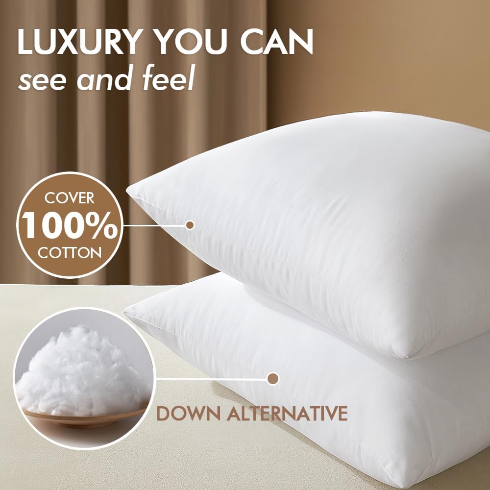 Dluxe Ave. 18x18 Down Alternative Pillow Inserts/ Pack of 2/  Ultra Soft