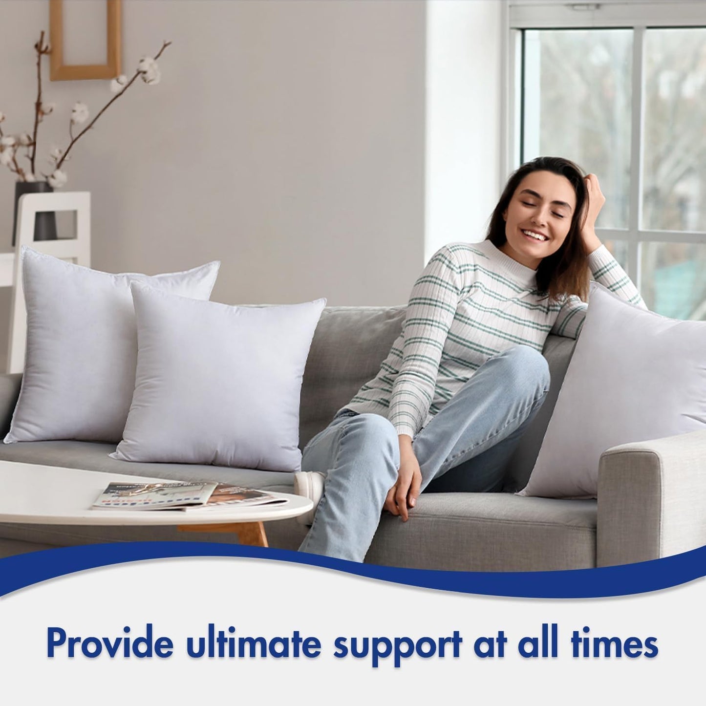 Dluxe Ave. 18x18 Down Alternative Pillow Inserts/ Pack of 2/  Ultra Soft