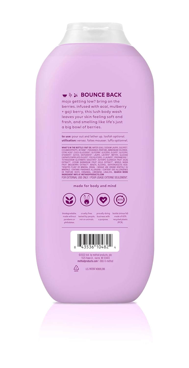 Dluxe Ave. Method Body Wash Berry Balance 18 Ounces (Pack of 3)