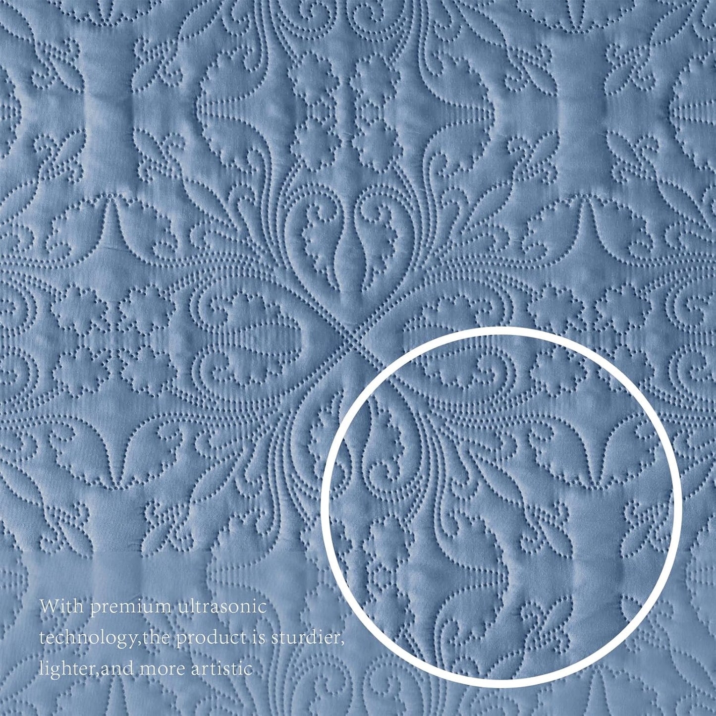 Dluxe Ave. ( TWIN ) 2 Pcs Quilt Bedding Set, for All Seasons, Bluish Grey
