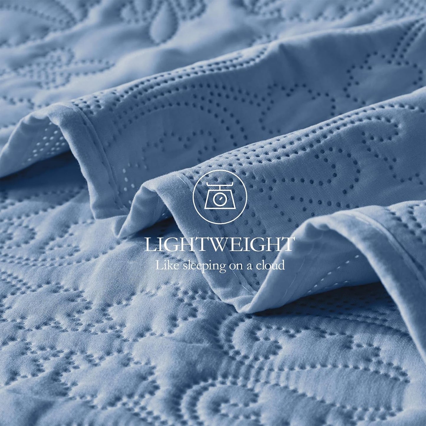 Dluxe Ave. ( TWIN ) 2 Pcs Quilt Bedding Set, for All Seasons, Bluish Grey
