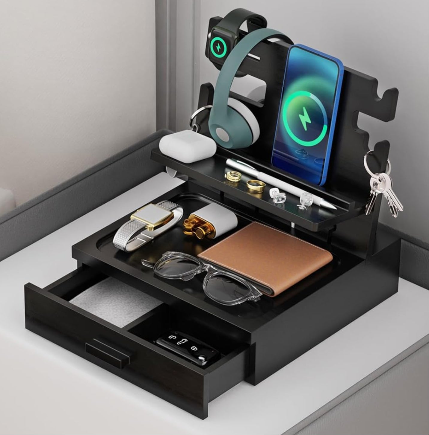 Dluxe Ave.  Men Bedside Nightstand Organizer