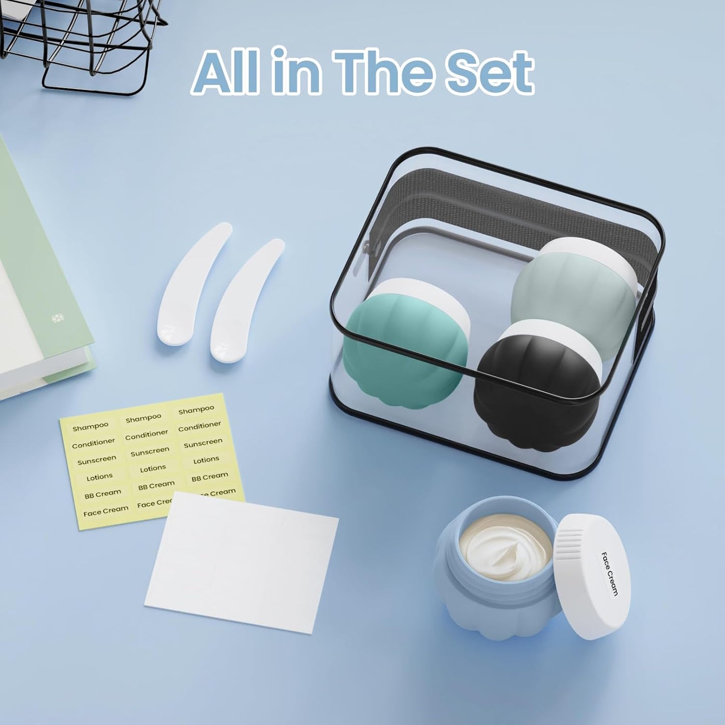 Dluxe Ave. Travel Containers for Toiletries/ Leak Proof /1OZ Silicone/ TSA Approved