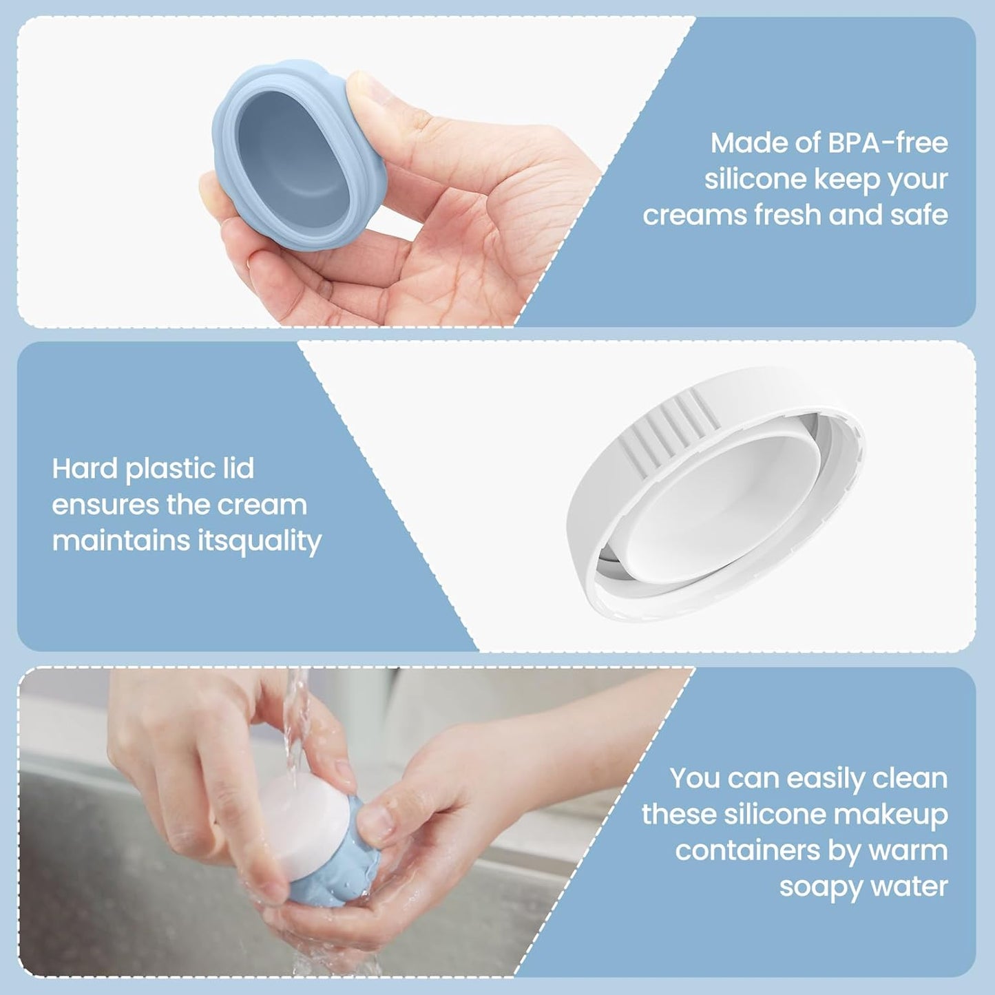 Dluxe Ave. Travel Containers for Toiletries/ Leak Proof /1OZ Silicone/ TSA Approved