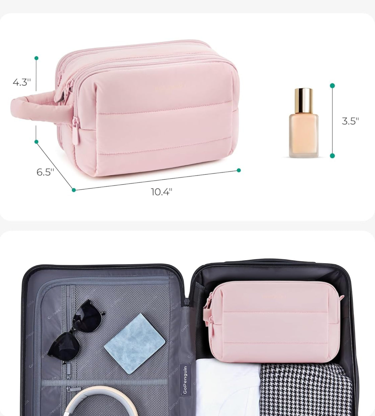 Dluxe Ave. Travel Toiletry and Cosmetic Bag Organizer/ Black