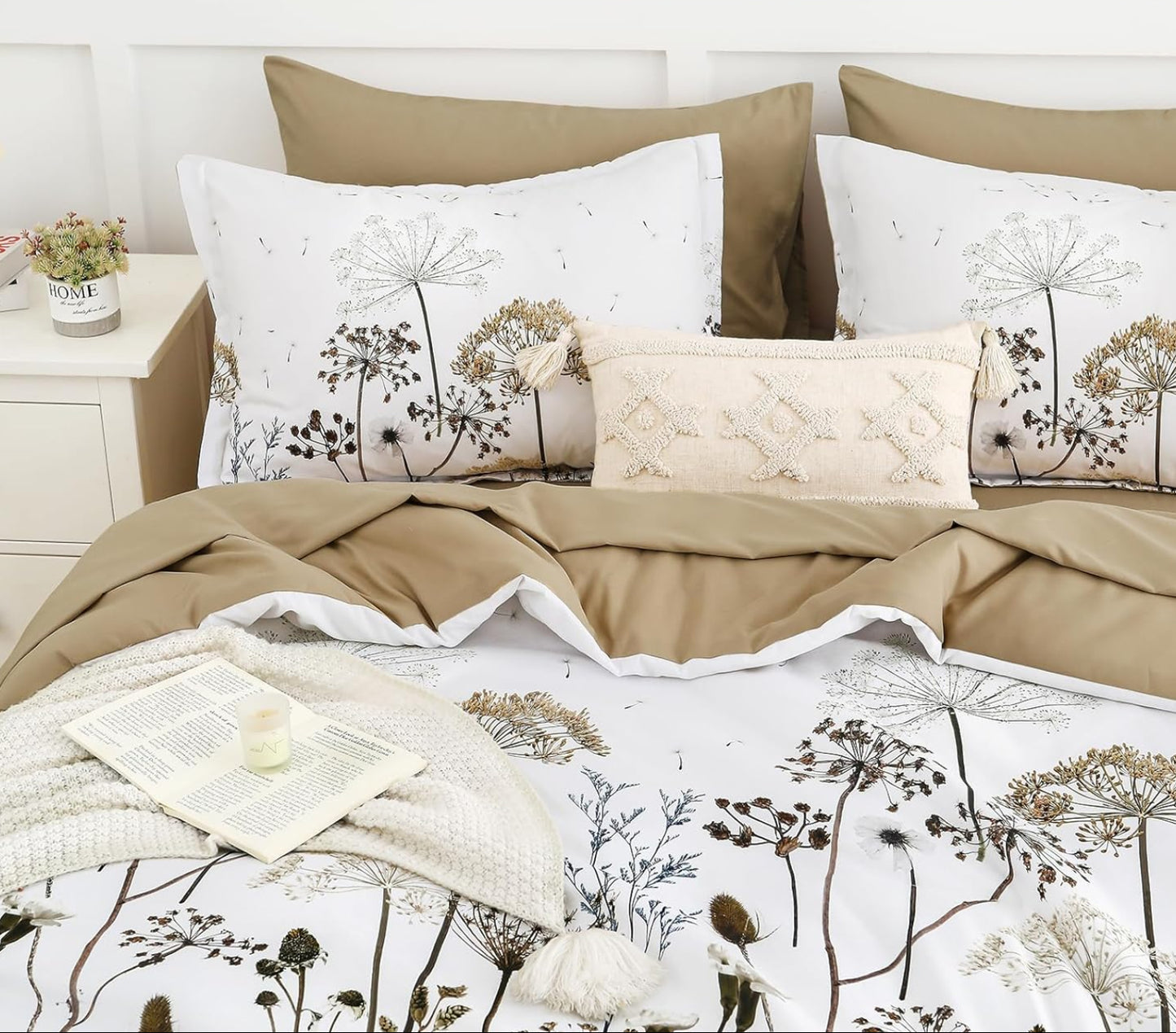 Dluxe Ave. (QUEEN) Comforter Set 7 Piece for All Season/ Floral