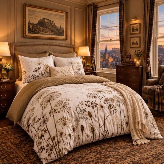 Dluxe Ave. (QUEEN) Comforter Set 7 Piece for All Season/ Floral