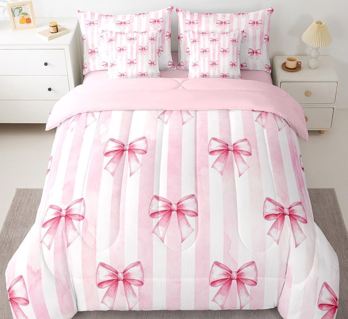 Dluxe Ave. ( FULL ) 7 Pcs Comforter and Bedding Set