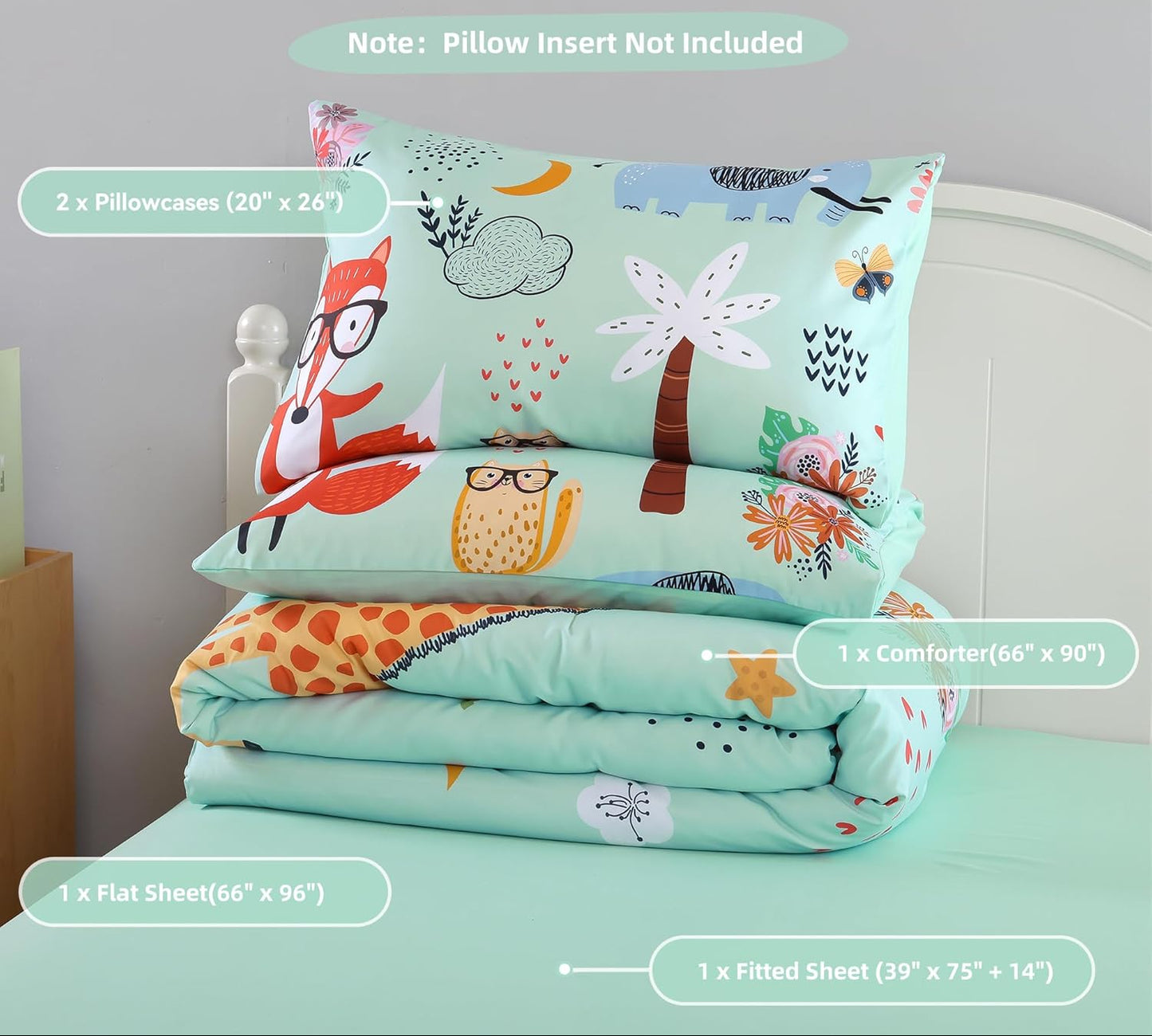 Dluxe Ave. ( TWIN ) 5 Pcs Comforter Set/ Lime Green