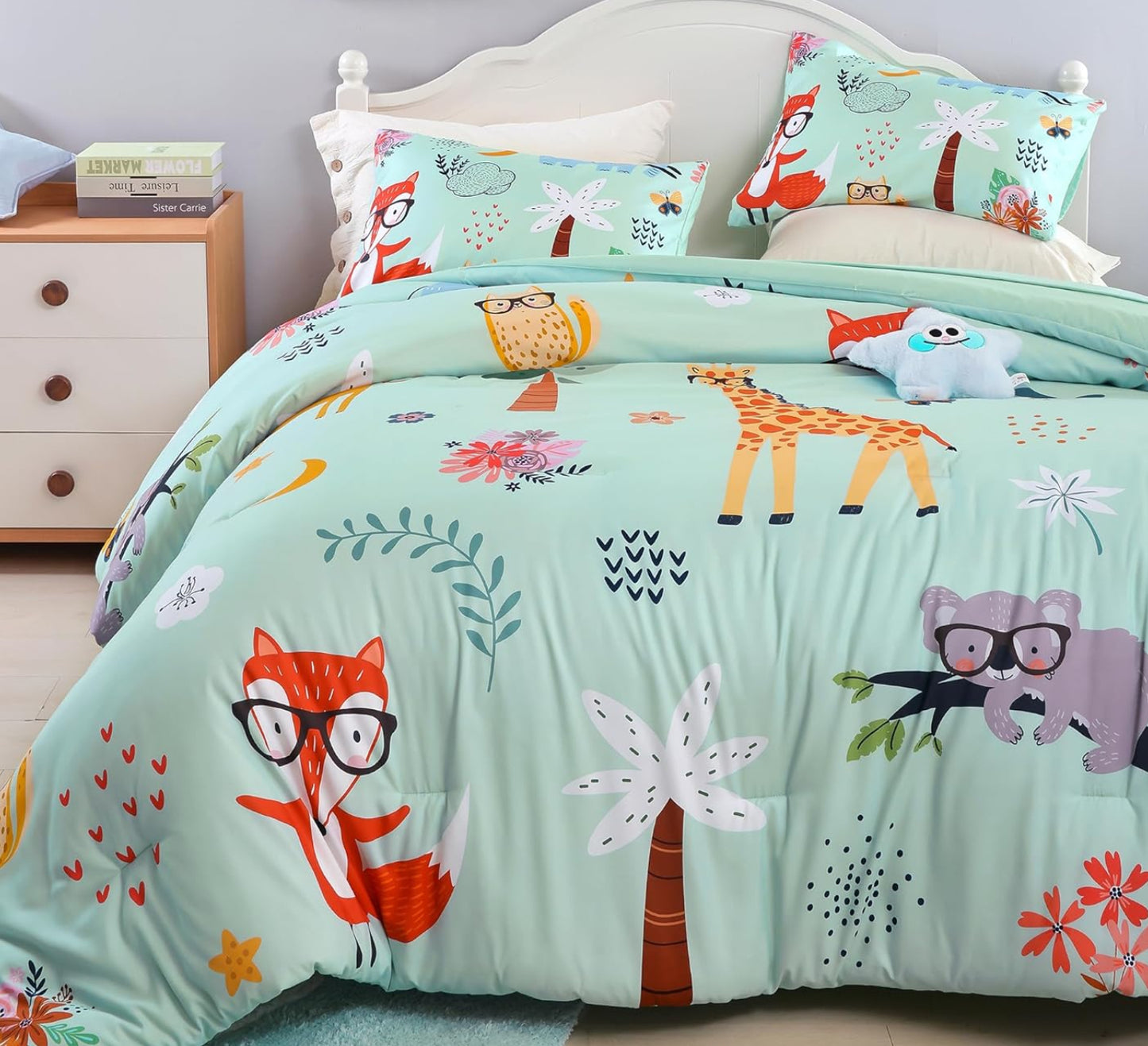 Dluxe Ave. ( TWIN ) 5 Pcs Comforter Set/ Lime Green