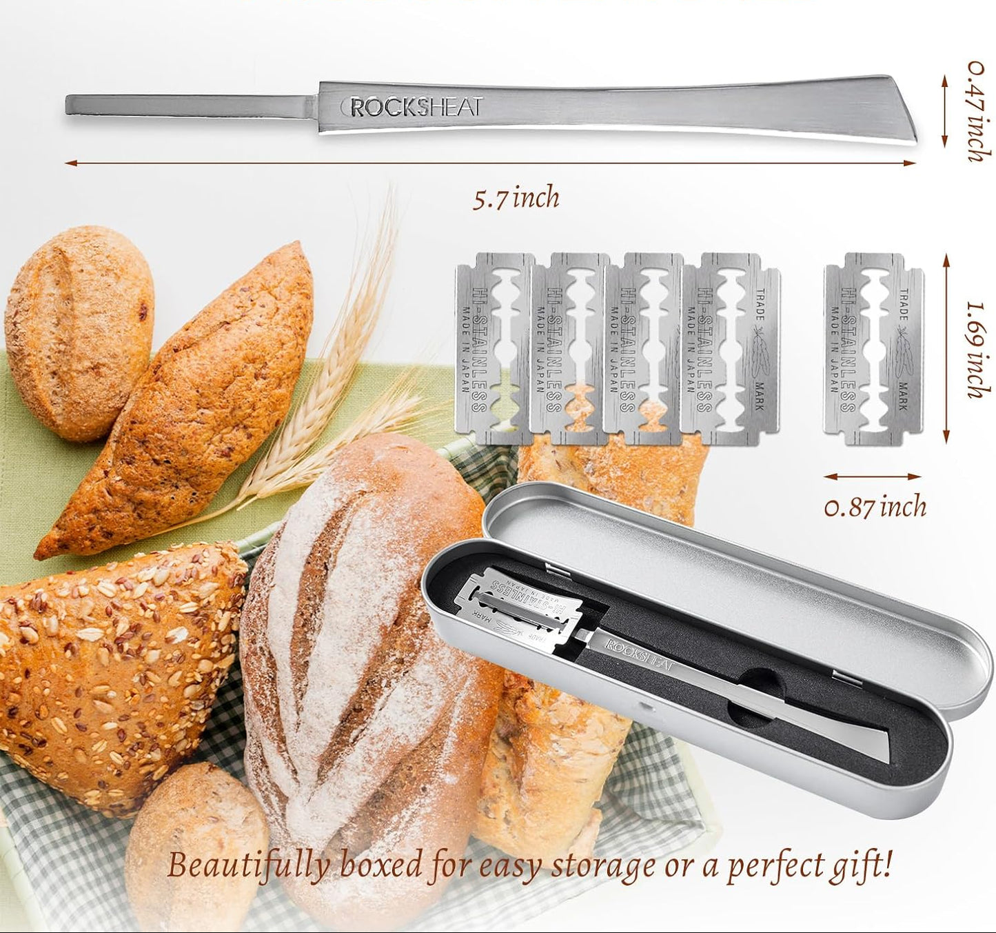 Dluxe Ave. Stainless Steel Scoring Knife with 5 Feather Blades