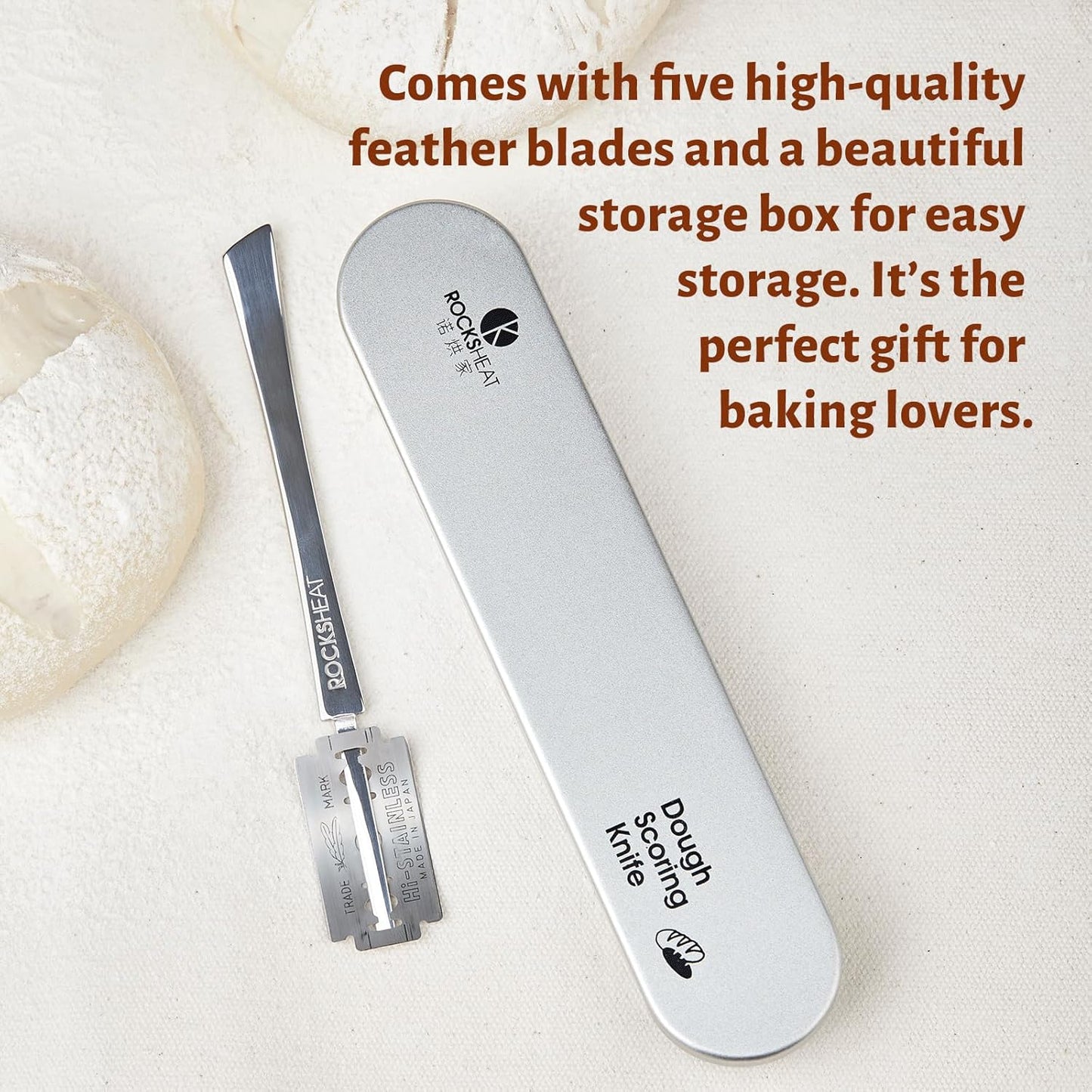 Dluxe Ave. Stainless Steel Scoring Knife with 5 Feather Blades