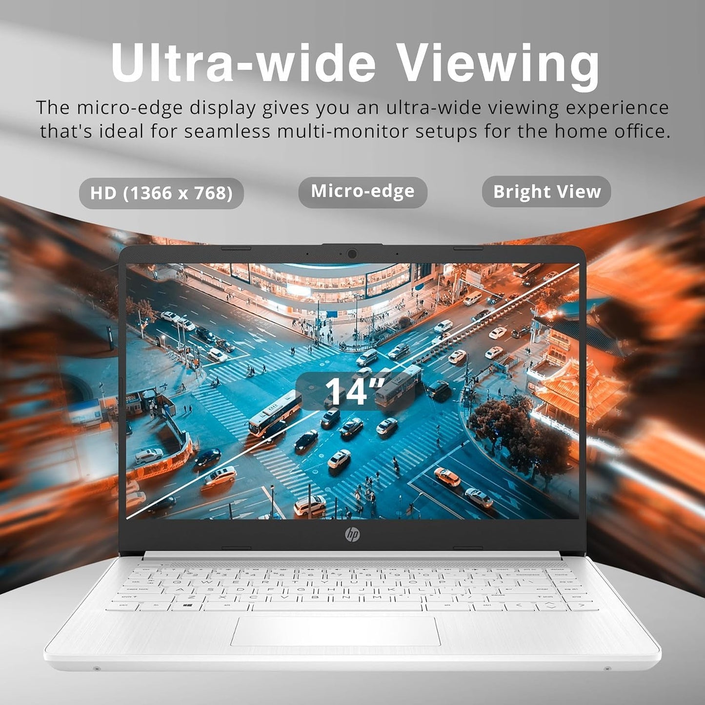 Dluxe Ave. HP 2024 Stream 14 inch Laptop Silver Laptop 16GB RAM + 128GB Win 11 S