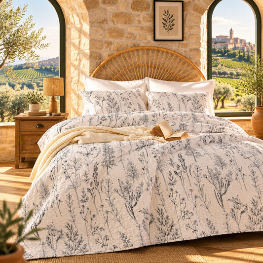 Dluxe Ave. (KING) White Quilt Bedding Set