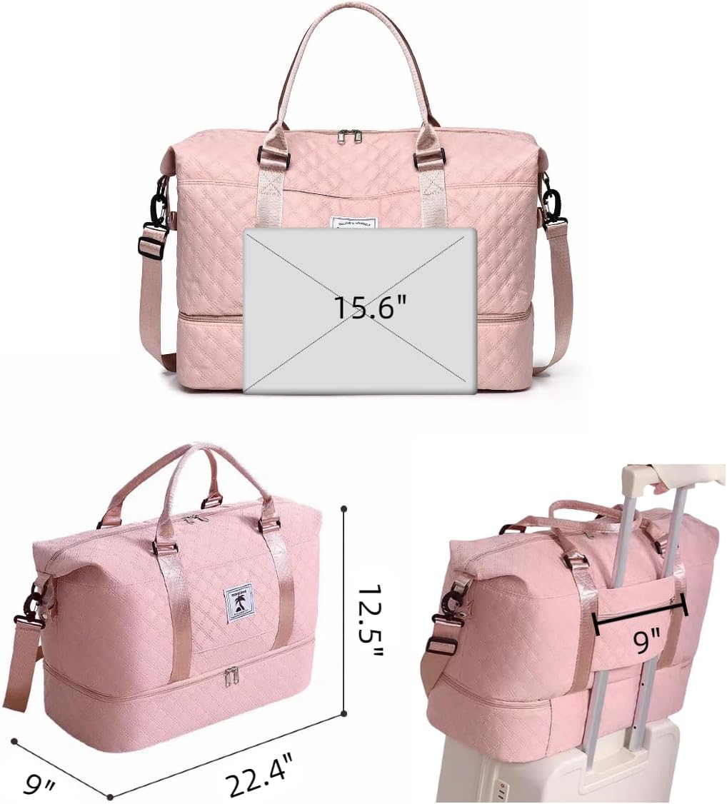Dluxe Ave. Compartment Large Weekender Tote/ Carry on Bag/ Pink