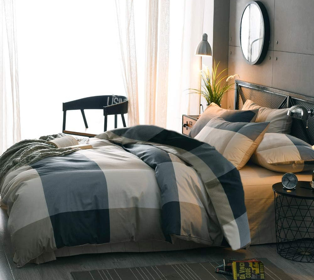 Dluxe Ave. (QUEEN) Comforter Set All Season/ Checkered