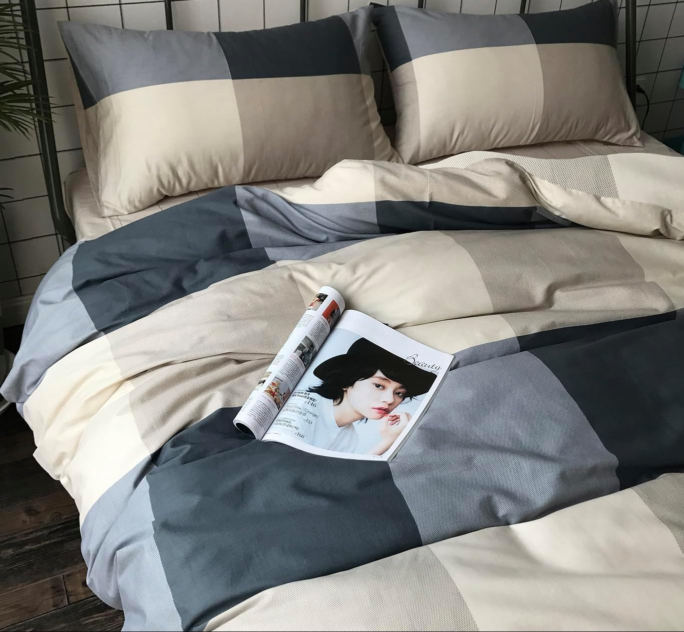 Dluxe Ave. (QUEEN) Comforter Set All Season/ Checkered