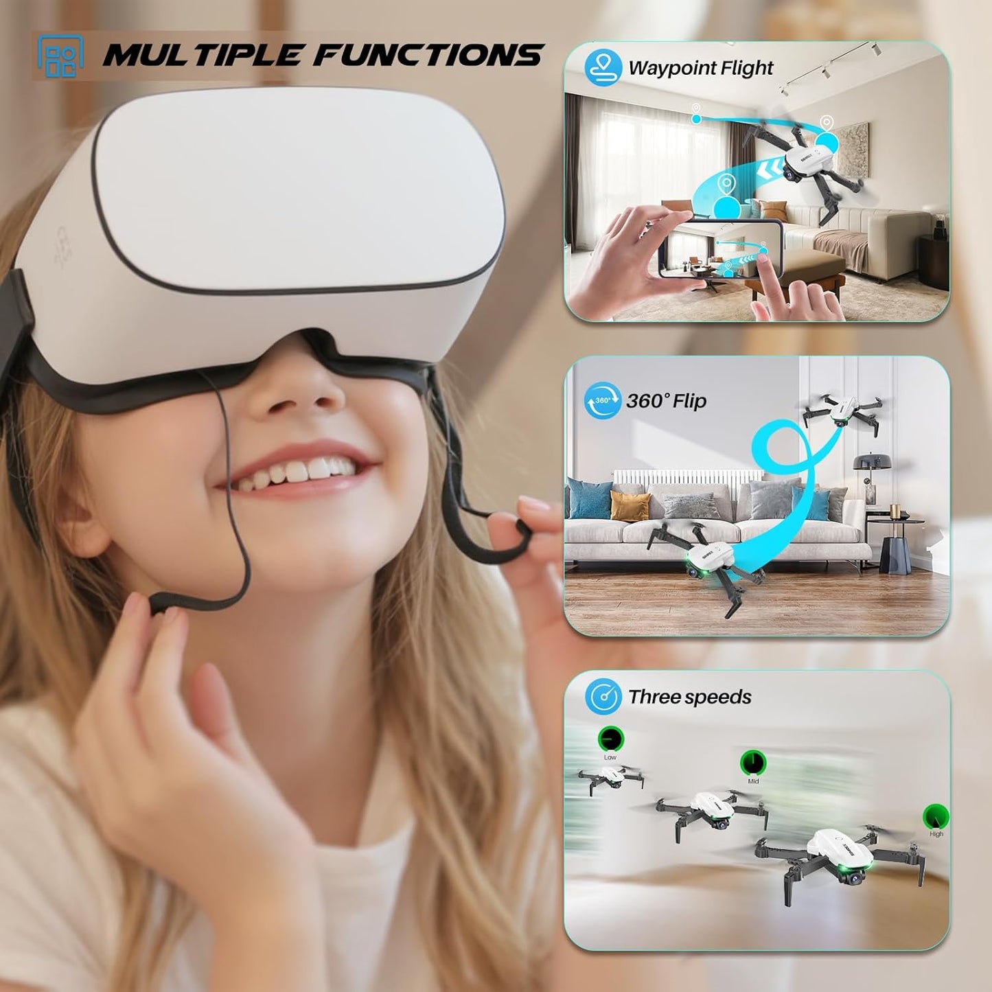 Dluxe Ave. Drone With Camera 1080P for Kids & Adults/ RC Quadcopter/ Mini Drone