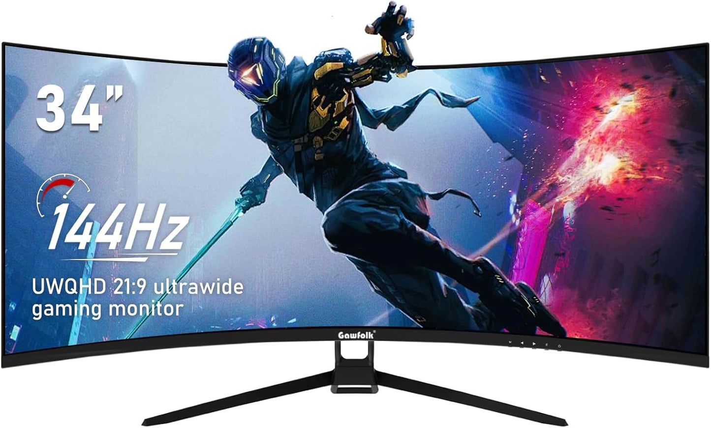 Dluxe Ave. Gawfolk 34 Inch Ultrawide Curved 144Hz Gaming Computer Monitor 1500R