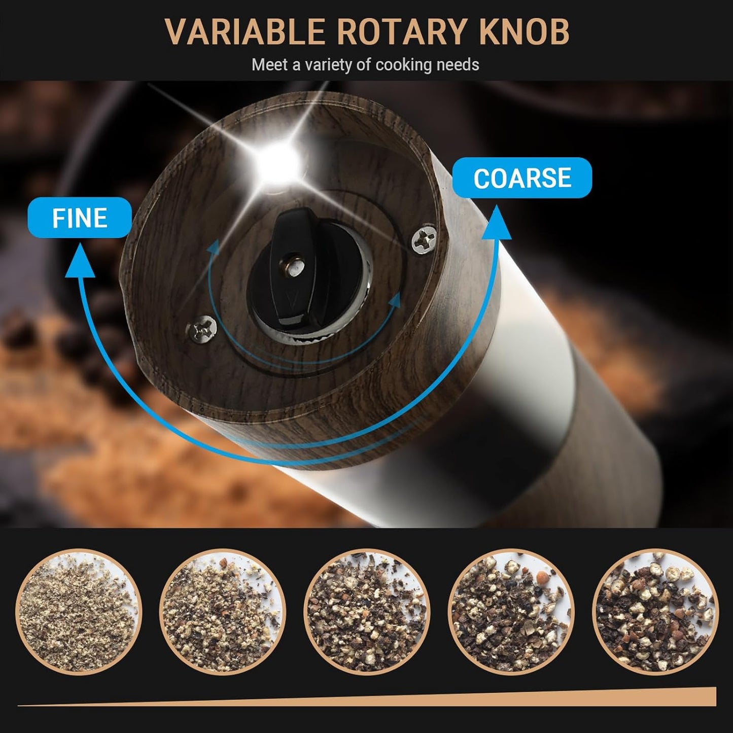 Dluxe Ave. Minpenlay Electric Salt and Pepper Grinder Set Rechargeable with LED Display