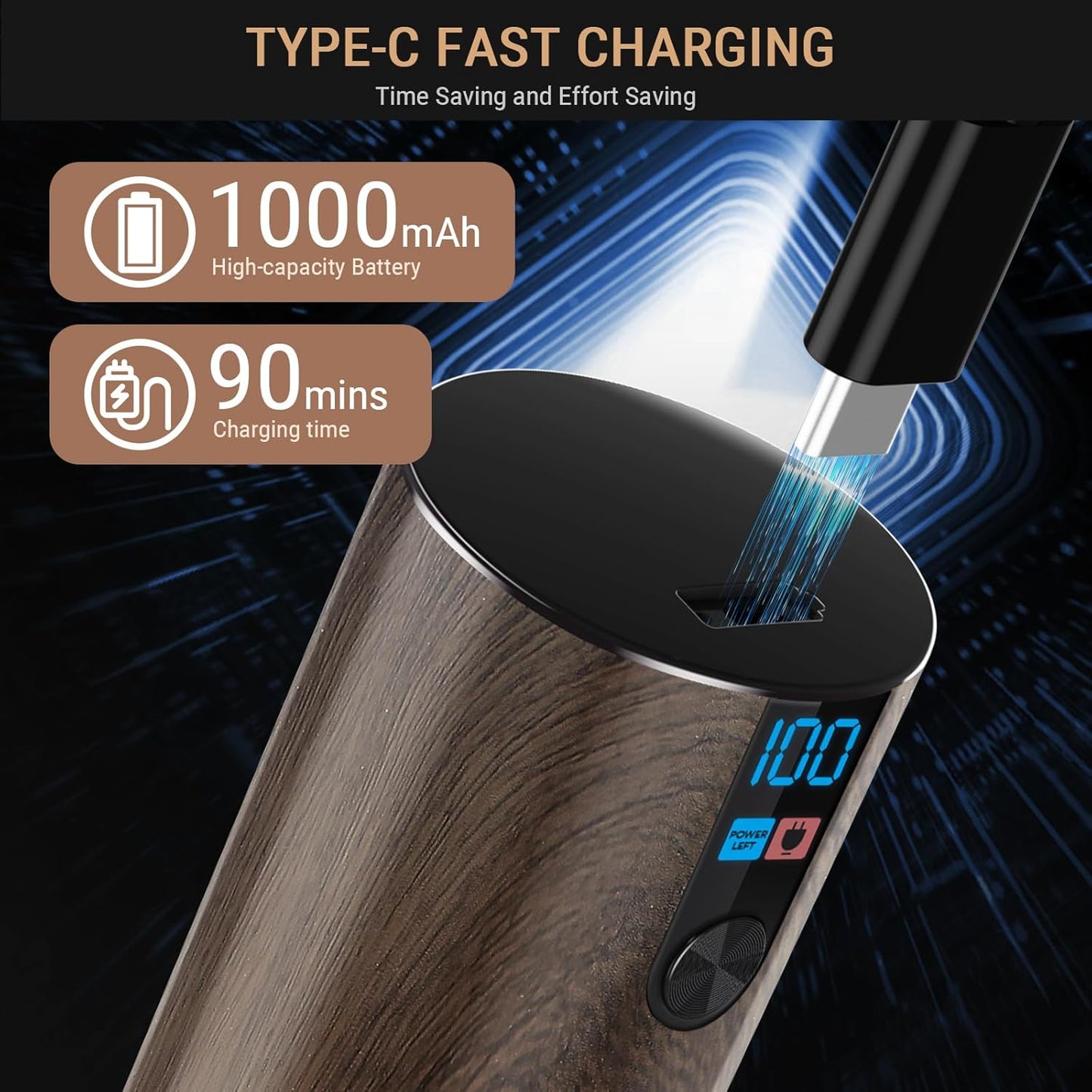 Dluxe Ave. Minpenlay Electric Salt and Pepper Grinder Set Rechargeable with LED Display