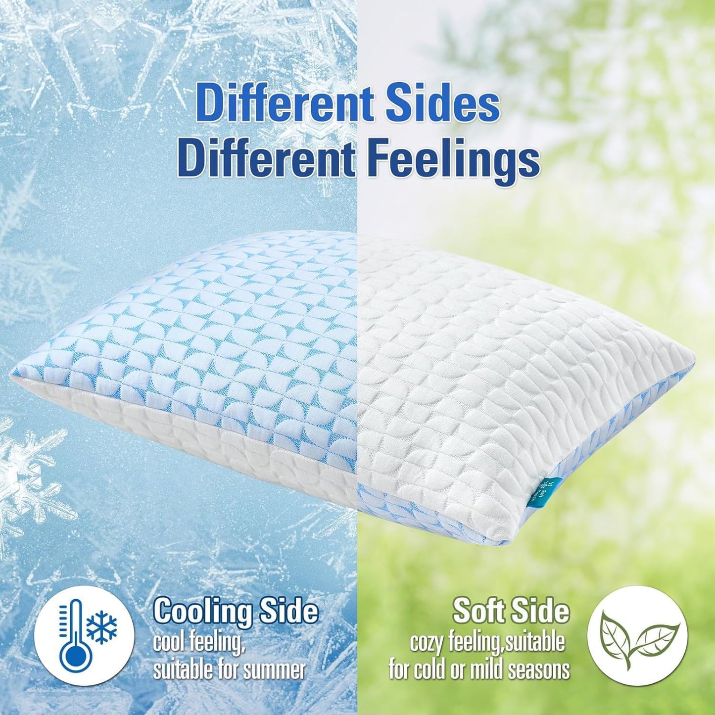 Dluxe Ave. ( KING ) Shredded Memory Foam Pillows, {FIRM } Set of 2, Luxury Hotel Quality
