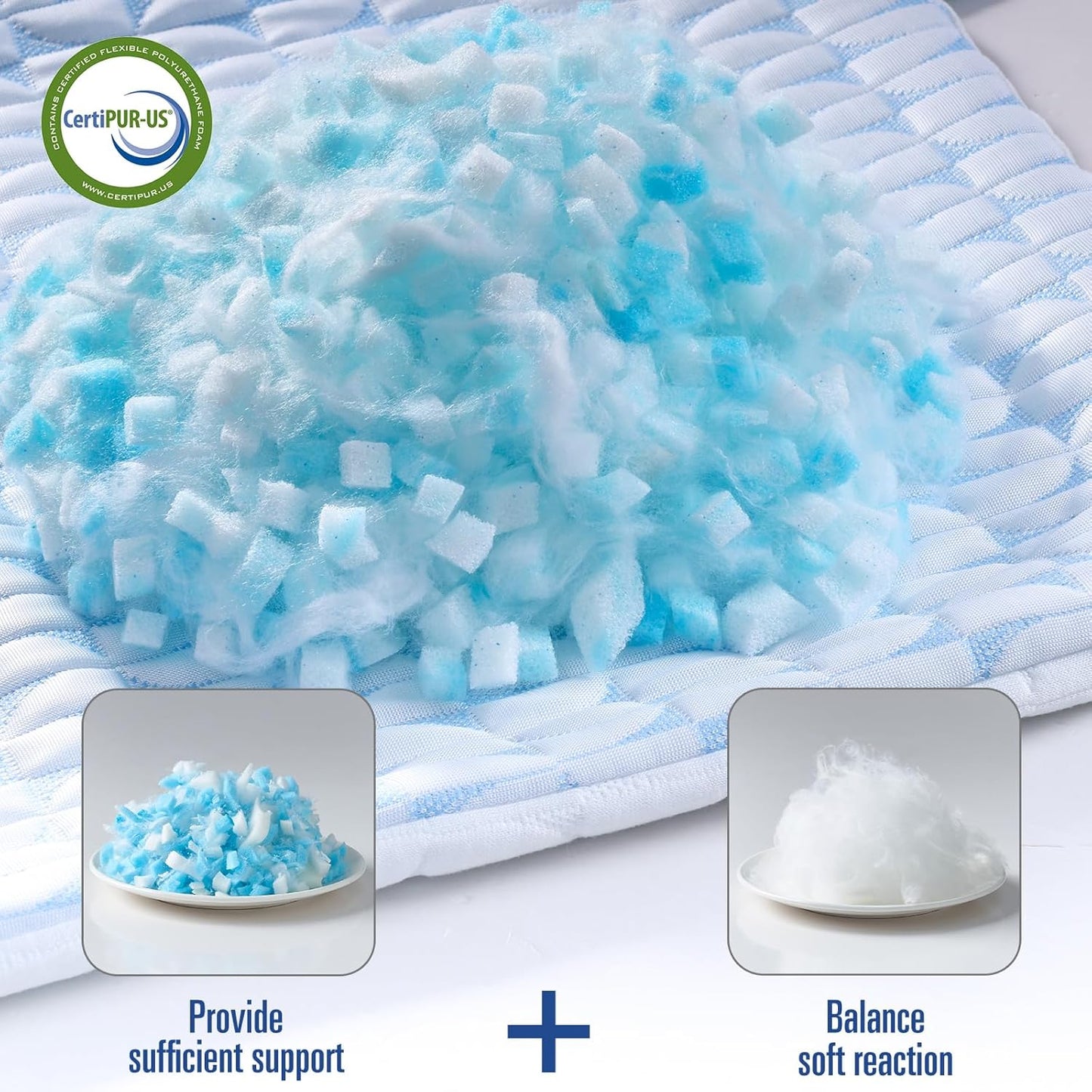 Dluxe Ave. ( KING ) Shredded Memory Foam Pillows, {FIRM } Set of 2, Luxury Hotel Quality