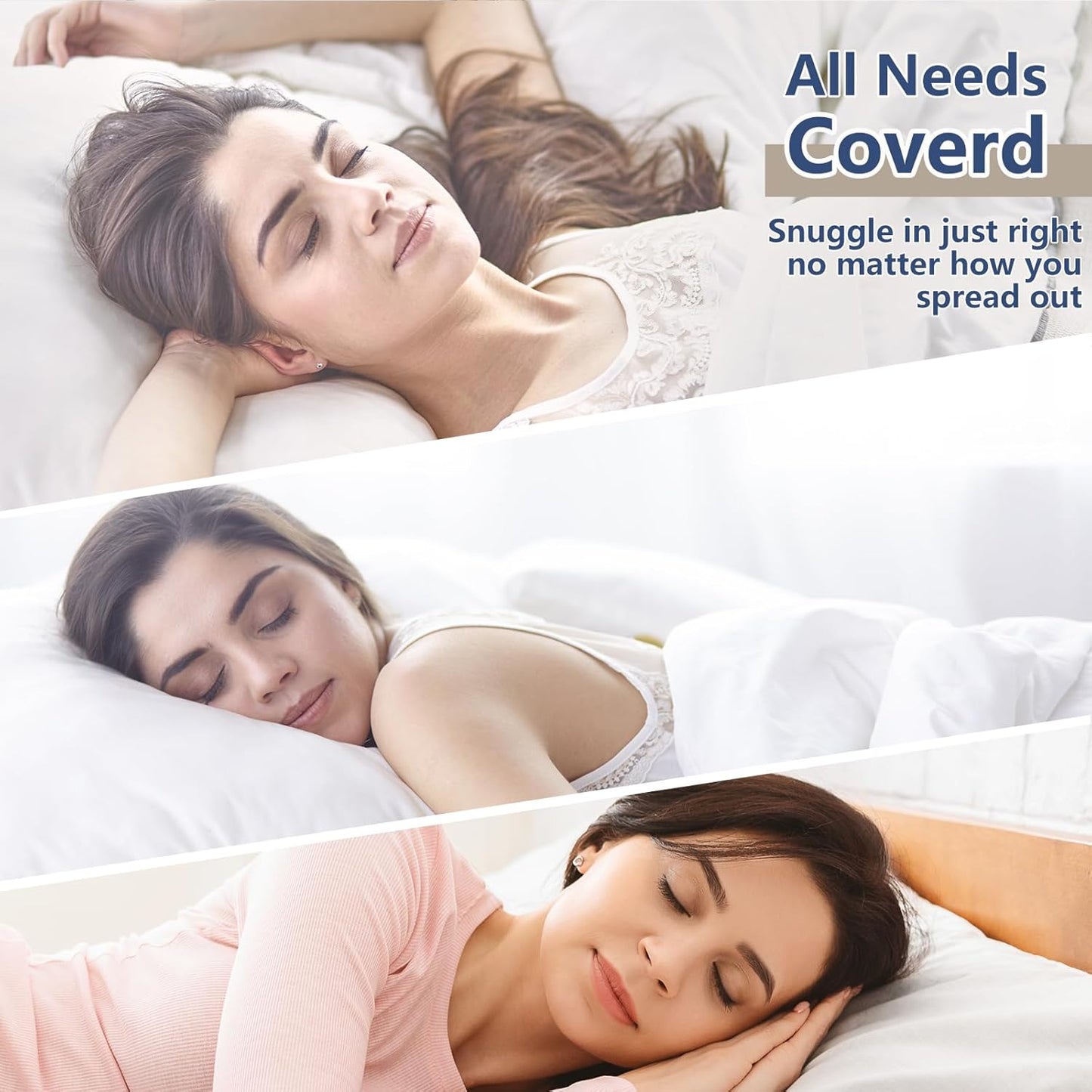 Dluxe Ave. ( KING ) CozyLux Pillows, Set of 2 { SOFT/ SUPPORTIVE } 3D Down Alternative (18x34)