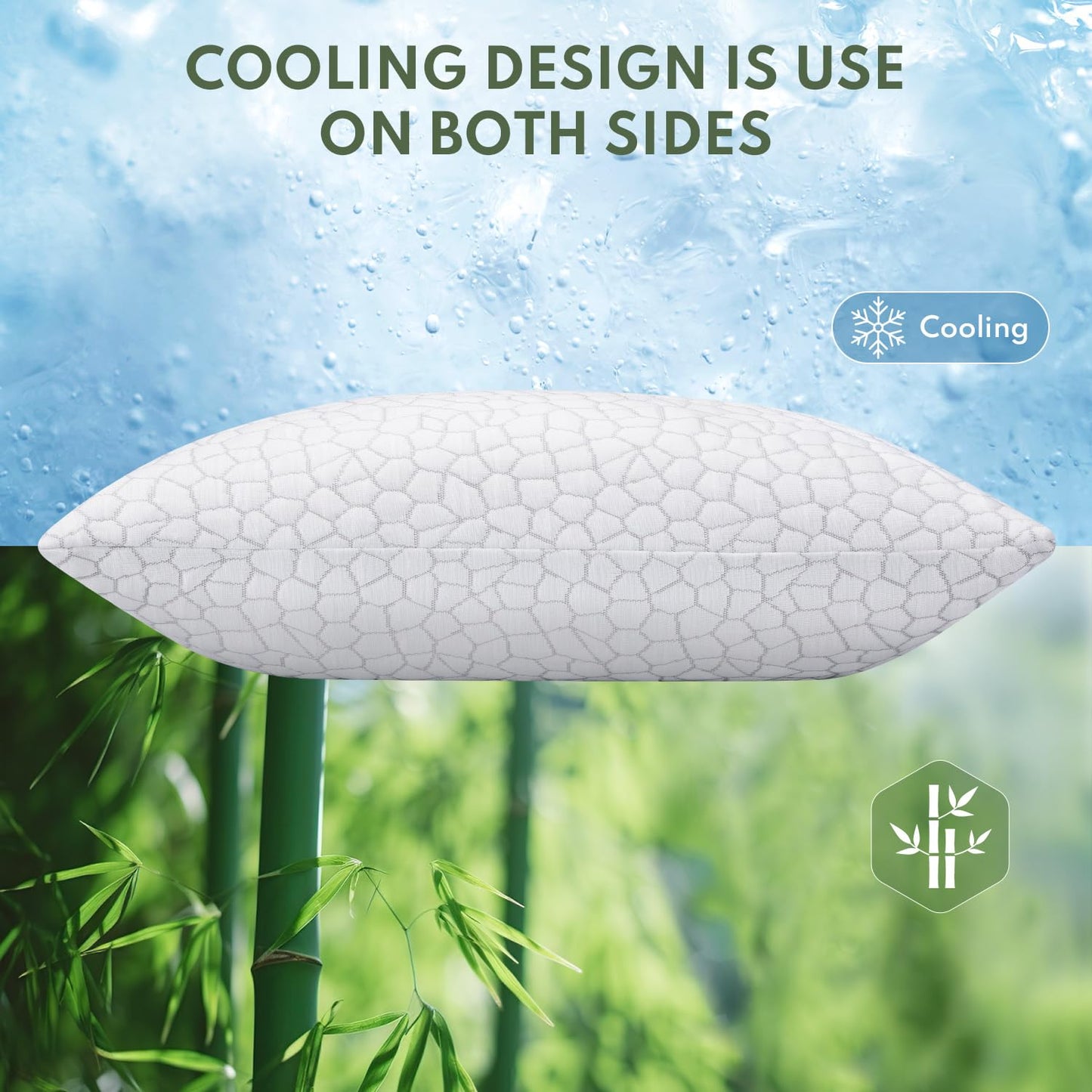 Dluxe Ave. ( KING ) Cooling Pillows, Set of 2, { ADJUSTABLE } Luxury Hotel Quality